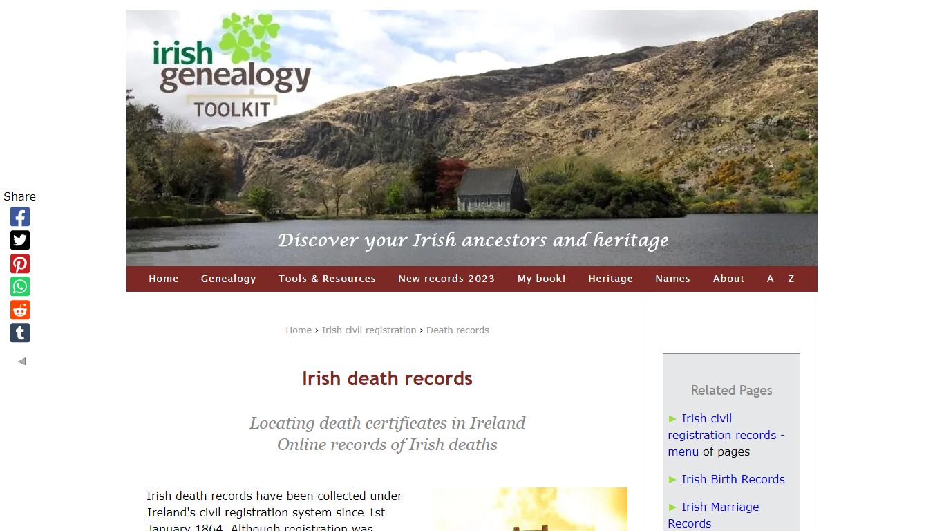 Irish death records and certificates - Irish Genealogy Toolkit